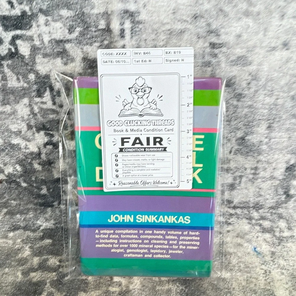 Gemstone & Mineral Data Book 1972 Hardcover‎ John Sinkankas Reference Guide